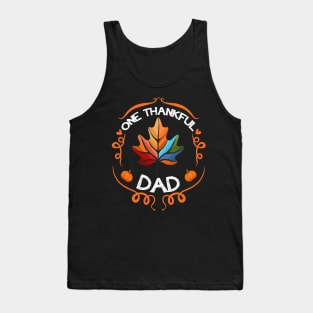 One thankful dad autumn leaves Tank Top